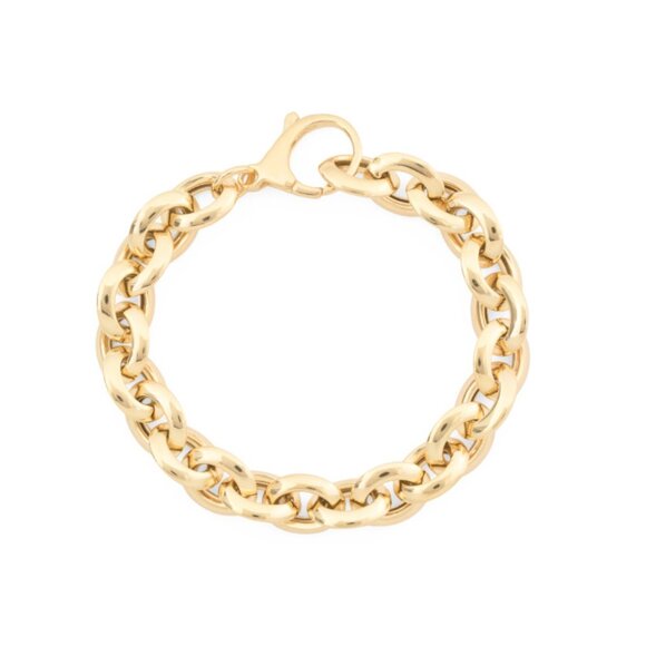 MILOR SILVERItaly 18K Gold Plated Sterling Silver Oval Chain Bracelet